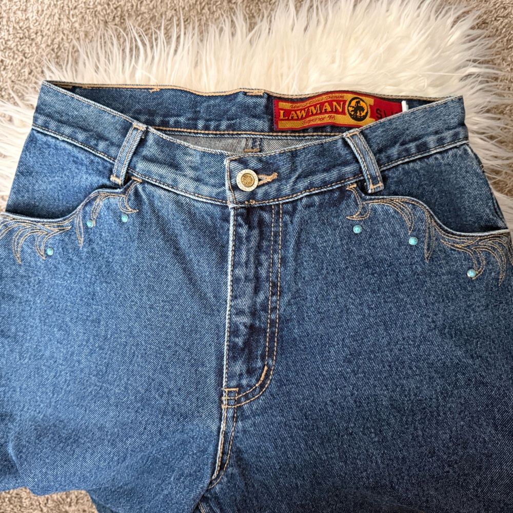 Western LawmanHigh-Rise Medium Blue Women's Bootcut Jeans size 6 - Picture 3 of 7